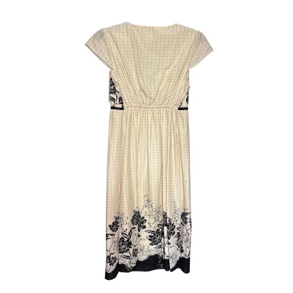 Mini Maternity Women’s M Black & White Floral Empire Waist Dress Lace Detailing - Picture 3 of 9